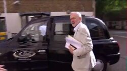 Jeremy Corbyn arriving at ITV Studios News Clip