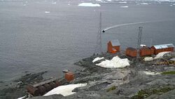 Antarctica- Argentinian research station Stock Footage