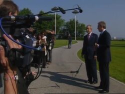 Bush, Blair comment after bilateral meeting; Bush on Darfur News Clip