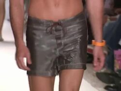 Models walk the runway during the AZ Araujo swimwear 2012 show Stock Footage