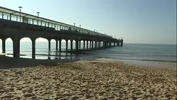 Empty Bournemouth beach on a sunny day News Clip