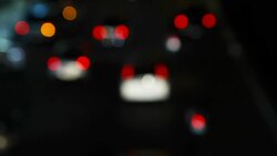 Bokeh Light of Traffic Stock Footage