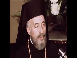 SYND 14 8 74 DEPOSED PRESIDENT OF CYPRUS HOLDS PRESS CONFERENCE IN LONDON News Clip