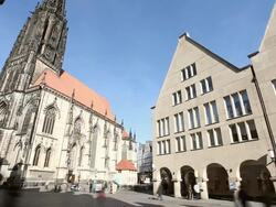 The City MÃ¼nster in Germany - Prinzpalmarkt Stock Footage