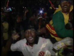 WRAP Ghana fans happy at goal in match against Uruguay ADDS more News Clip
