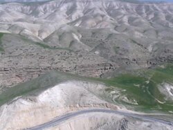 Aerial Wadi Kelt in the Northern Judea Desert, Israel Stock Footage