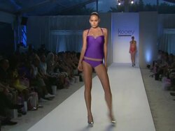 Models walk the runway during the Kooey Swimwear Australia 2012 show Stock Footage