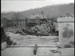 Flood water fills the city of Johnstown, Pennsylvania. News Clip