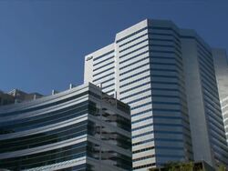 Bell Canada An National Bank Towers With OACI in Foreground Stock Footage