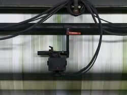 CU Printing machine in gravure printing office / Itzehoe, Schleswig-Holstein, Germany  Stock Footage