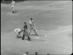 New York Yankee Joe DiMaggio hits a double. News Clip