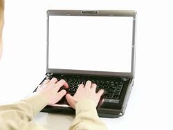 Typing on Laptop Stock Footage