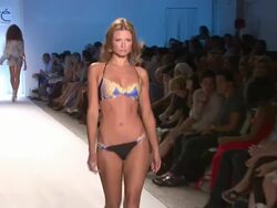 Models walk the runway during the Caffe Swimwear 2012 show Stock Footage