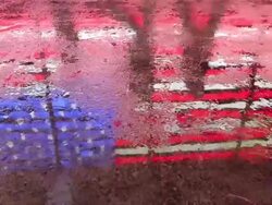 General views of weather in Times Square. (Photograp Stock Footage