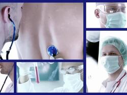 doctors split screen Stock Footage