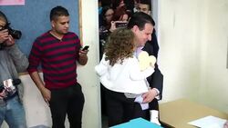 CLEAN : Israel election: Arab List head Ayman Odeh votes News Clip