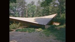 WS Exterior of modern house in forest / United States Stock Footage