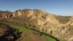 Aerial Oregon Smith Rock Stock Footage
