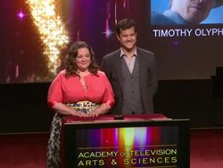 SPEECH: Melissa McCarthy and Joshua Jackson announce the nominees for the 63rd Primetime Emmy Awards (Footage by WireImage Video/Getty Images Entertainment Video) Stock Footage
