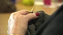Anonymous Elderly People Knitting in Care Home News Clip