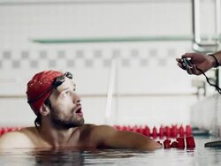 Athlete in water Stock Footage