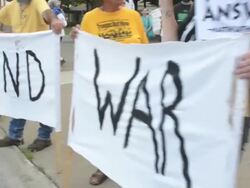 Detroiters protest US military action in Syria Stock Footage