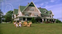 Man and woman in the garden of a country inn, 1908 - reenactment Stock Footage