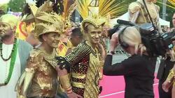 CLEAN : Celebrities and costumes dazzle on Life Ball red carpet News Clip