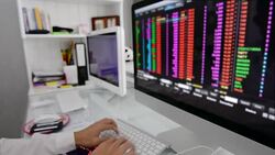 Stock market graph and tecnical analysis stock Stock Footage