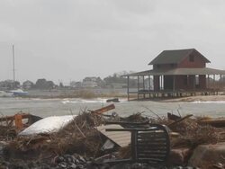 Destruction in the wake of Hurricane Sandy Stock Footage