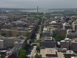 WS AERIAL ZI View of city and Washington Monument / Washington, Dist. of Columbia, United States Stock Footage