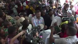 CLEAN : Haiti election frontrunner Celestin incumbent Martelly vote News Clip