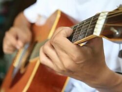 Man play in guitar Stock Footage