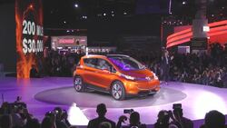 General Motors CEO Mary Barra has introduced the Chevrolet Bolt at the Detroit Auto Show. GM says the $30,000 concept car can go 200 miles per charge. Its rollout eclipsed the introduction of revamped Chevy Volt on the same stage. (Jan. 12) News Clip