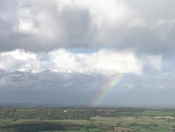 Aerials of Rainbows and Clouds in the Sky News Clip