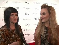 INTERVIEW: Laura Musten and Kelsey Kopecky on releasing their music through Google Music, and on their sound at T-Mobile Presents Google Music At Tao - Day 4 in Park City, Utah, on 1/23/2012 (Footage by WireImage Video/Getty Images Entertainment Video) Stock Footage