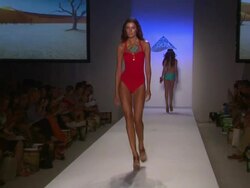 Models walk the runway at Xtra Life Lycra Brand Stock Footage