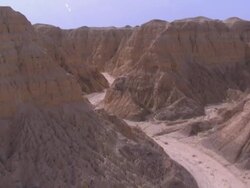 Aerial canyon in the Negev Desert, Negev, Israel Stock Footage