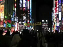 MS T/L Pedestrians walking on street / Shinjyuku, Tokyo, Japan Stock Footage