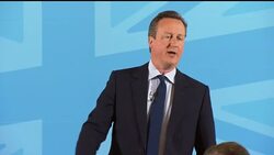 British Prime Minister David Cameron speech on the EU referendum. News Clip