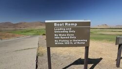 The boat launching ramp stands high and dry at Lake Success near Porterville, Bakersfield which is at 7% capacity. Bakersfield is now the driest city in the USA. Most of California is in exceptional drought, the highest level of drought classification. 428 Stock Footage