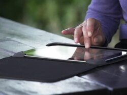 SLOW MOTION: Touch Screen Digital Tablet Stock Footage