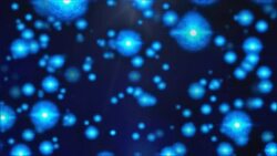Blue orbs float against a black background. Stock Footage