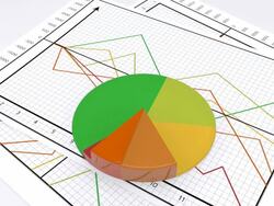 3D Pie Chart with data Stock Footage