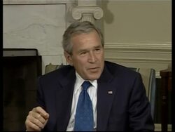 Pres Bush comments on MidEast crisis,  in meeting with Romanian Pres News Clip