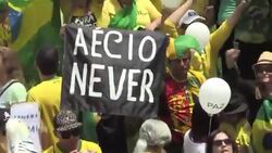 CLEAN : Brasilia: Anti government protesters in front of Congress News Clip