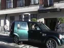Prince William Visits Catherine, Duchess of Cambridge At King Edward VII Hospital Stock Footage