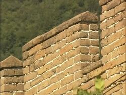 Battlement on Great Wall of China, Mutianyu, China Stock Footage