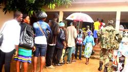 CLEAN : Liberian check point screen possible Ebola victims News Clip