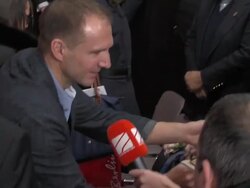 Ralph Fiennes at the Coriolanus Press Conference: 61st Berlin International Film Festival at Berlin . (Footage by WireImage Video/GettyImages) Stock Footage